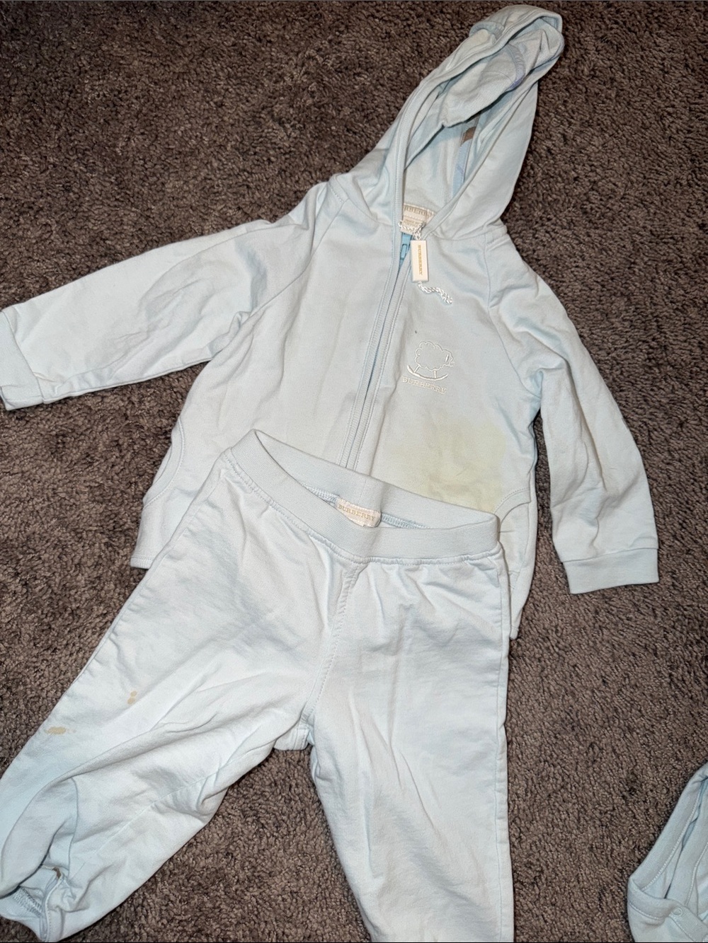 Burberry Light Blue Kids Hoodie & Jogger Set